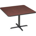 Global Industrial Square Restaurant Table, Mahogany, 42&quot;W x 29&quot;H