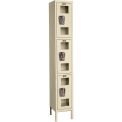 3-Tier 3 Door Clear View Locker, 12&quot;W x 12&quot;D x 24&quot;H, Tan, Unassembled