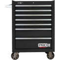 Homak BK04027702 Pro II Series 7 Drawer Black Roller Tool Cabinet, 27&quot;W X 24-1/2&quot;D X 39&quot;H