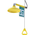 Emergency Drench Shower, Horizontal Wall Mounted, ABS Plastic Head, Yellow