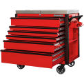 Extreme Tools EX4106TCRDBK 6 Drawer Red Flip Top Tool Cart Black Pulls, 41&quot;W x 25-3/4&quot;D x 43-7/8&quot;H