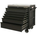 Extreme Tools EX4106TCMBBK 6 Drawer Matte Black Flip Top Tool Cart, 41&quot;W x 25-3/4&quot;D x 43-7/8&quot;H