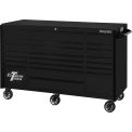 Extreme Tools RX723019RCMBBK-250 Professional 19 Drawer Matte Black Triple Bank Roller Cabinet, 72&quot;W