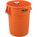 Global Industrial 44 Gallon Plastic Trash Can, Bright Orange