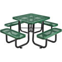 36&quot; Square Expanded Metal Outdoor Picnic Table, 69&quot;W x 69&quot;D Overall, Green