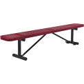 Global Industrial 96&quot; Perforated Metal Outdoor Flat Bench, Red