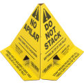 Trilingual &quot;Do Not Stack&quot; Pallet Cones, Yellow, 50 Pack