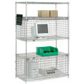 Nexel Chrome, Wire Shelving Unit, 1 Enclosure, 36&quot;W x 24&quot;D x 74&quot;H