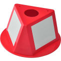 Inventory Control Cone W/ Dry Erase Decals, 10&quot;L x 10&quot;W x 5&quot;H, Red