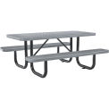 Global Industrial 72&quot; Rectangular Picnic Table, Surface Mount, Gray