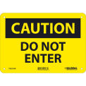 Global Industrial Caution Do Not Enter Sign, 7x10, Rigid Plastic