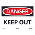 Danger Keep Out Sign, 10x14, Pressure Sensitive Vinyl