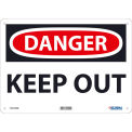 Global Industrial Danger Keep Out Sign, 10x14, Rigid Plastic