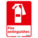 Fire Extinguisher Sign, 14x10, Pressure Sensitive Vinyl