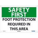 Safety First Foot Protection Required In This Area, 10x14, Rigid Plastic