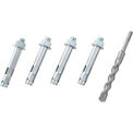 Global Industrial Set Of 4 Sleeve Anchors (3/4" x 4-1/4") With 1 Drill Bit (3/4" x 8")