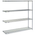 Nexel 5 Tier Wire Shelving Add-On Unit, 72"W x 24"D x 86"H