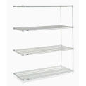 Nexel Poly-Z-Brite® 5 Tier Wire Shelving Add-On Unit, 72"W x 24"D x 74"H