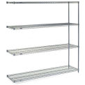 Nexel 5 Tier Wire Shelving Add-On Unit, 72"W x 24"D x 74"H