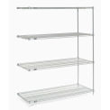 Nexel Poly-Z-Brite® 5 Tier Wire Shelving Add-On Unit, 72"W x 24"D x 63"H