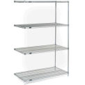 Nexel 5 Tier Chrome Wire Shelving Add-On Unit, 54"W x 21"D x 63"H