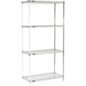 Nexel 5 Tier Chrome Wire Shelving Add-On Unit, 36"W x 21"D x 63"H