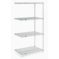 Nexel 5 Tier Chrome Wire Shelving Add-On Unit, 24"W x 18"D x 86"H