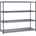 Nexel 5 Tier Wire Shelving Starter Unit, 72&quot;W x 21&quot;D x 74&quot;H