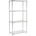 Nexel 5 Tier Chrome Wire Shelving Starter Unit, 48&quot;W x 24&quot;D x 86&quot;H