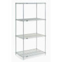 Nexel 5 Tier Chrome Wire Shelving Starter Unit, 24"W x 18"D x 86"H