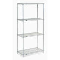 Nexel Poly-Z-Brite® 5 Tier Wire Shelving Starter Unit, 48"W x 21"D x 63"H