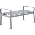 48&quot;L Outdoor Steel Slat Park Bench without Back, Gray