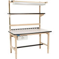 Global Industrial Bench-In-A-Box Standard Workbench, Plastic Laminate Top, 60&quot;Wx30&quot;D, Beige