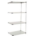5 Tier Solid Stainless Steel Shelving Add-On Unit, 48"W x 24"D x 63"H