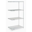 Nexel 5 Tier Stainless Steel Wire Shelving Add-On Unit, 36"W x 18"D x 63"H