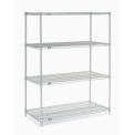 Nexel 5 Tier Stainless Steel Wire Shelving Starter Unit, 54"W x 18"D x 86"H