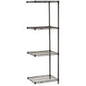 Nexel 5 Tier Black Epoxy Wire Shelving Add-On Unit, 36"W x 18"D x 74"H