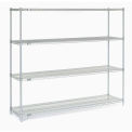 Nexel 5 Tier Silver Epoxy Wire Shelving Starter Unit, 60&quot;W x 24&quot;D x 86&quot;H