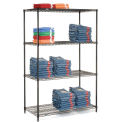 Nexel 5 Tier Black Epoxy Wire Shelving Starter Unit, 48"W x 21"D x 86"H