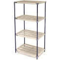 Nexel 5 Tier Vented Plastic Shelving, 48&quot;W x 18&quot;D x 74&quot;H, Nexelon Finish