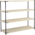 Nexel 5 Tier Vented Plastic Shelving, 72&quot;W x 24&quot;D x 63&quot;H, Nexelon Finish