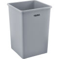 Global Industrial Square Plastic Garbage Can, Gray, 35 Gallon