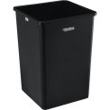 Global Industrial Square Plastic Garbage Can, Black, 35 Gallon
