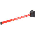 Global Industrial Magnetic Retractable Belt Barrier, Black Case W/30' Red &quot;Authorized&quot; Belt