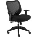 Mesh Back Chair with 3&quot; Memory Foam Seat, Mid Back, Black