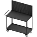Durham Steel Mobile Workbench, 42-1/4 x 24-1/4&quot;, Panel & 2 Shelves