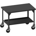 Durham Mobile Heavy Duty Workbench - Shelf, & Side Brakes - 72&quot;W x 36&quot;D x 43-11/16&quot;H