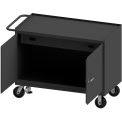 Durham Mfg. Mobile Bench Cabinet, 2 Locking Doors, Drawer, 54-1/8&quot;W x 24-1/4&quot;D