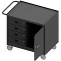 Durham Mfg. Mobile Bench Workstation, Steel Square Edge, 42-1/8&quot;W x 24-1/4&quot;D, Gray