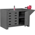 Durham Mfg. 5 Drawer Workbench, Steel Square Edge, 60-1/8&quot;W x 24-1/4&quot;D, Gray